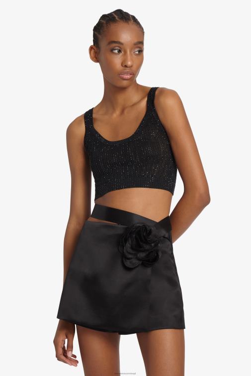 kobiety Ermanno Scervino czarny Krótki top z mikrokryształów LN28V69