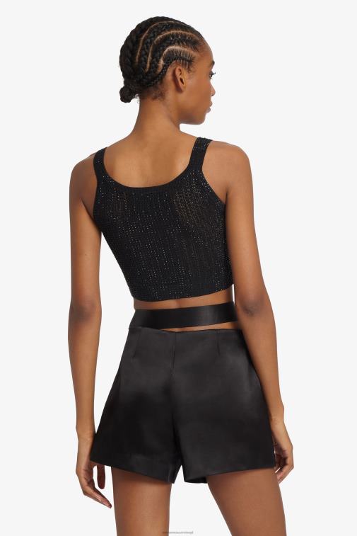 kobiety Ermanno Scervino czarny Krótki top z mikrokryształów LN28V69