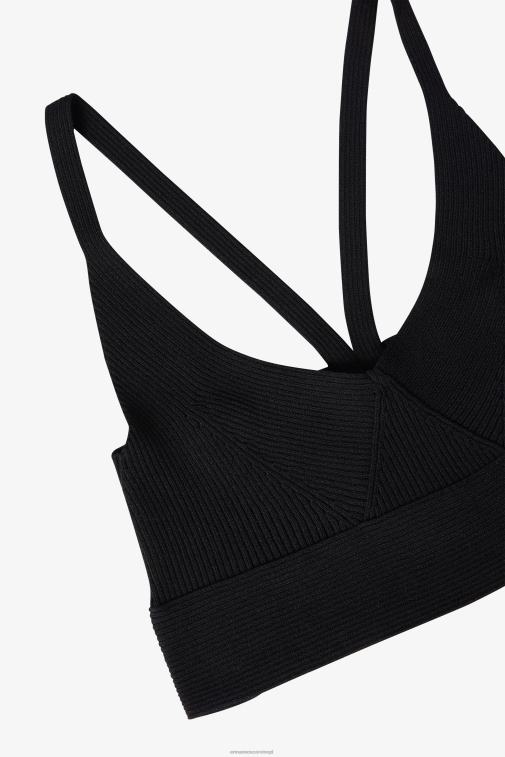 kobiety Ermanno Scervino czarny dzianinowy krótki top LN28V71