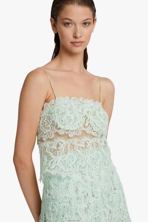 kobiety Ermanno Scervino miętowo-zielony koronkowy top LN28V91