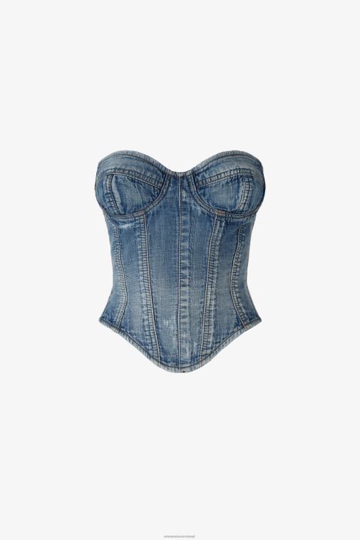 kobiety Ermanno Scervino niebieski dżinsowy gorset LN28V93