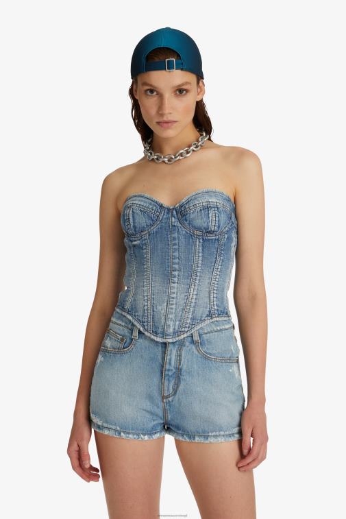 kobiety Ermanno Scervino niebieski dżinsowy gorset LN28V93