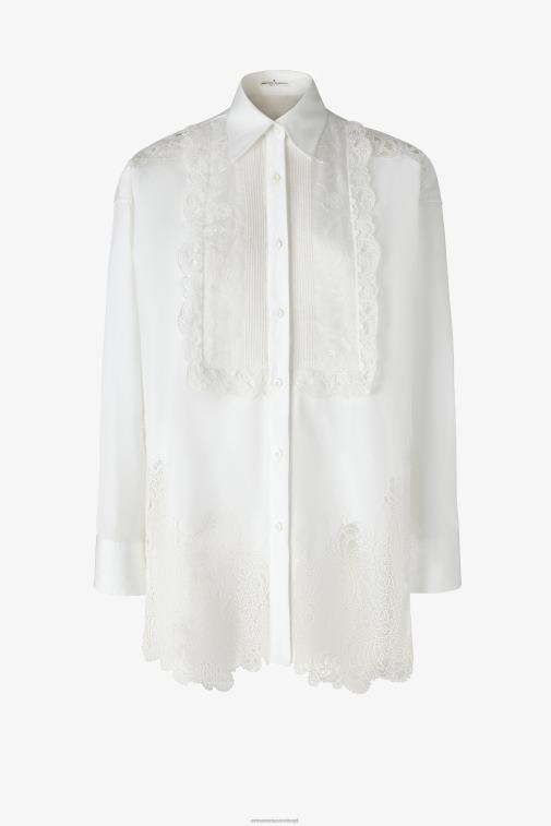 kobiety Ermanno Scervino biały Koszula oversize ozdobiona koronką LN28V86