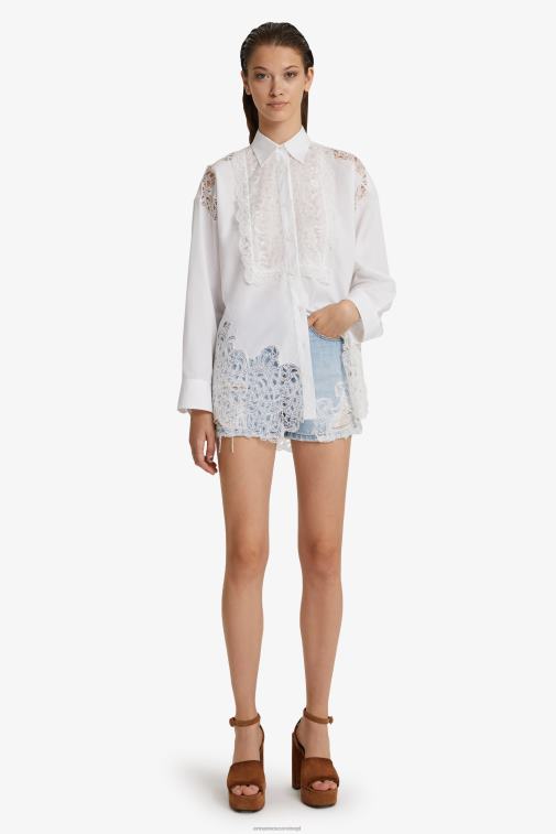 kobiety Ermanno Scervino biały Koszula oversize ozdobiona koronką LN28V86
