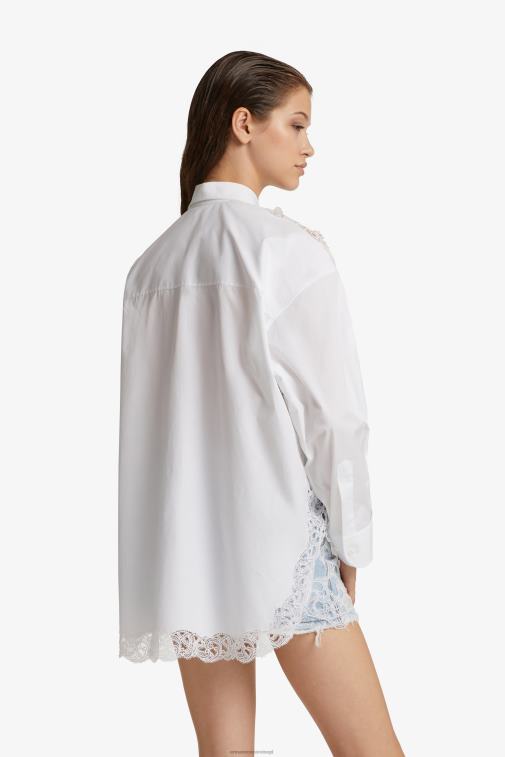 kobiety Ermanno Scervino biały Koszula oversize ozdobiona koronką LN28V86