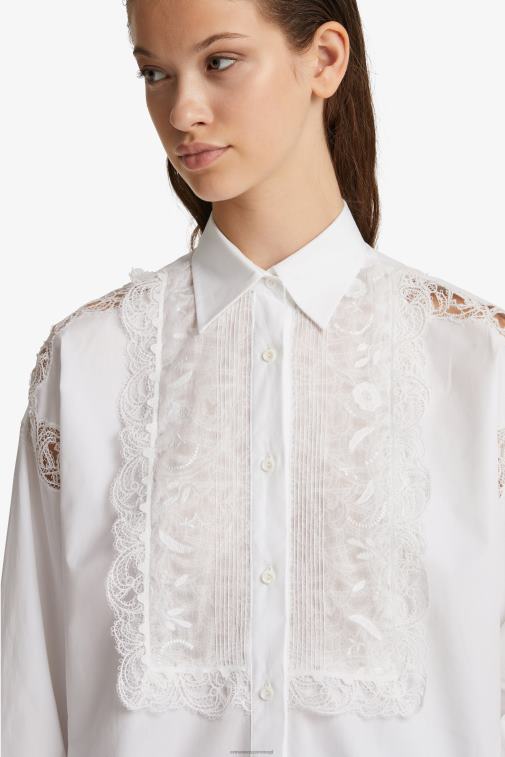 kobiety Ermanno Scervino biały Koszula oversize ozdobiona koronką LN28V86