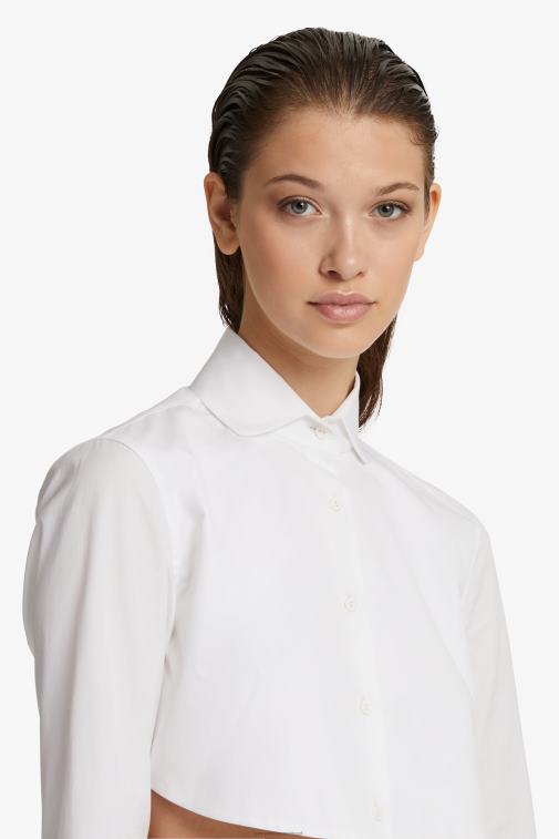 kobiety Ermanno Scervino biały Krótka koszula z popeliny LN28V82