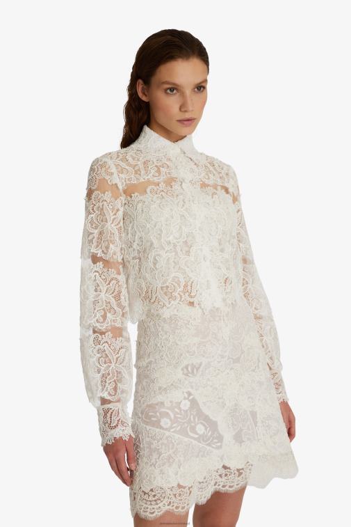 kobiety Ermanno Scervino biały koronkowa, krótka koszula LN28V89