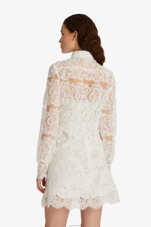 kobiety Ermanno Scervino biały koronkowa, krótka koszula LN28V89