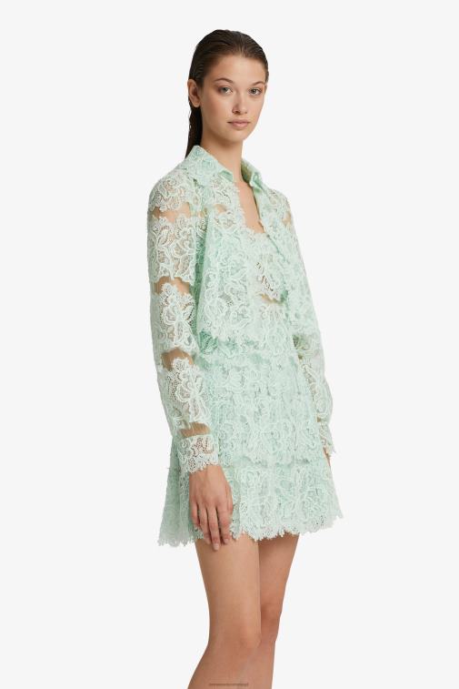kobiety Ermanno Scervino miętowo-zielony koronkowa, krótka koszula LN28V90