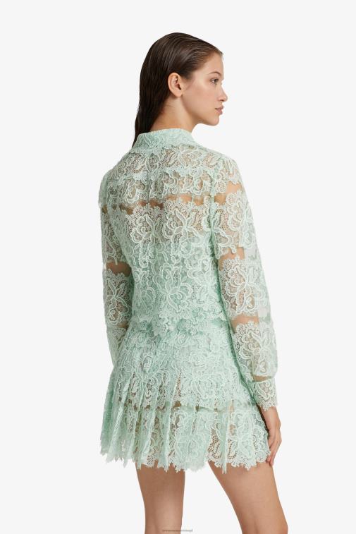 kobiety Ermanno Scervino miętowo-zielony koronkowa, krótka koszula LN28V90
