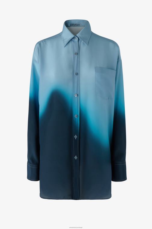 kobiety Ermanno Scervino niebieski stonowana koszula oversize LN28V87