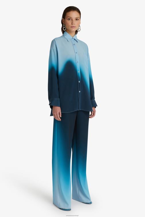 kobiety Ermanno Scervino niebieski stonowana koszula oversize LN28V87