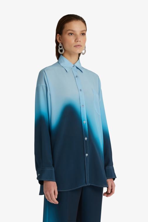 kobiety Ermanno Scervino niebieski stonowana koszula oversize LN28V87
