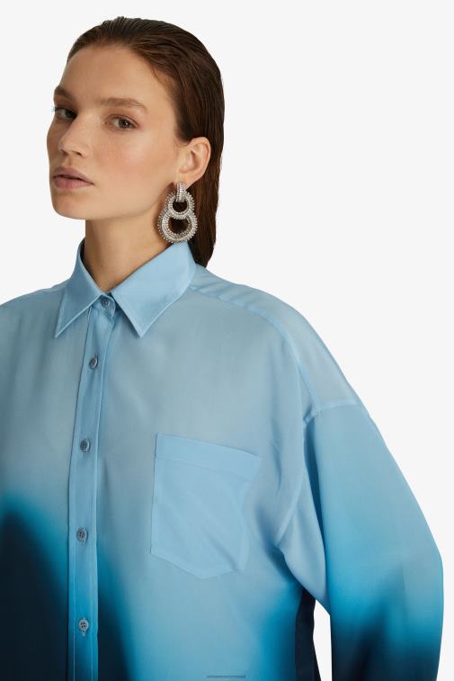 kobiety Ermanno Scervino niebieski stonowana koszula oversize LN28V87