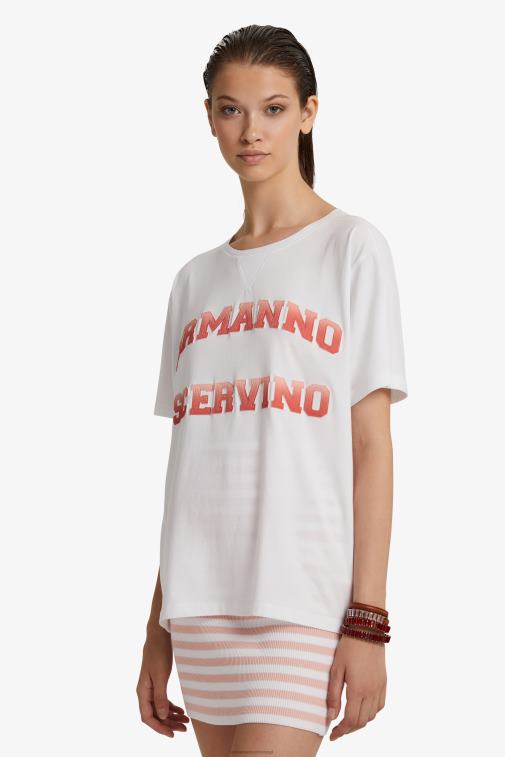 kobiety Ermanno Scervino czerwony obszerna koszulka z logo LN28V98