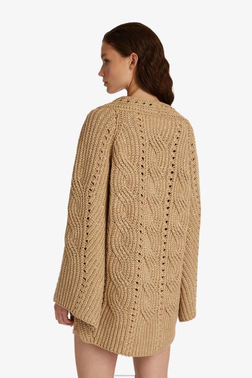 kobiety Ermanno Scervino beżowy Ozdobiony kryształkami oversize kardigan LN28V42