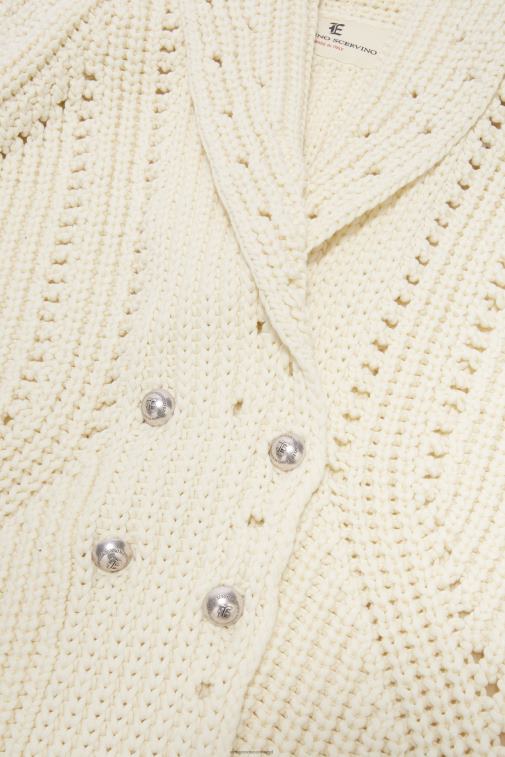 kobiety Ermanno Scervino biały oversize'owy, bawełniany kardigan LN28V43