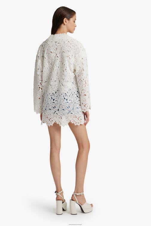 kobiety Ermanno Scervino biały oversize'owy kardigan typu macram LN28V49