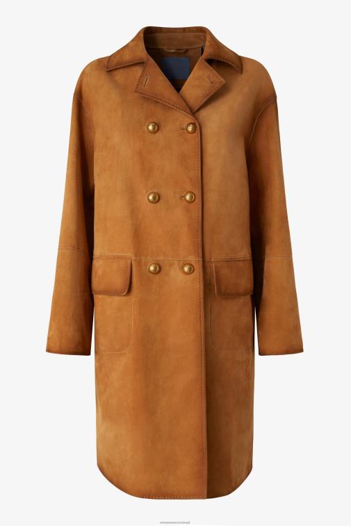 kobiety Ermanno Scervino brązowy zamszowy płaszcz LN28V36
