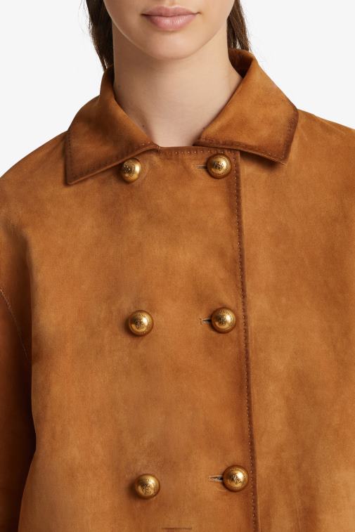kobiety Ermanno Scervino brązowy zamszowy płaszcz LN28V36