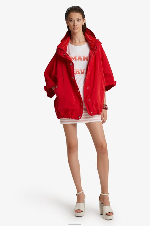 kobiety Ermanno Scervino czerwony parka z tafty LN28V31