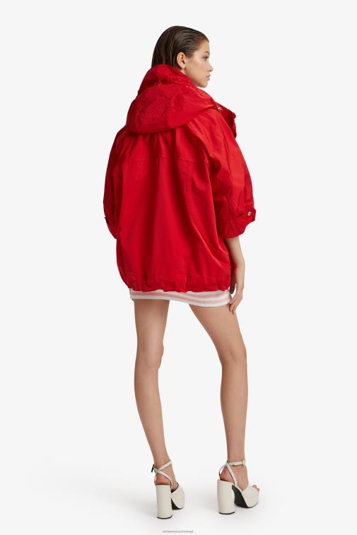 kobiety Ermanno Scervino czerwony parka z tafty LN28V31