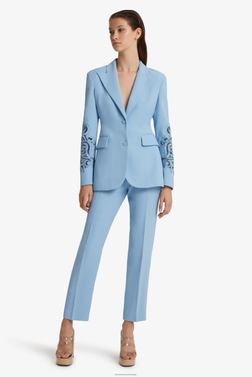 kobiety Ermanno Scervino jasny niebieski haftowana kurtka LN28V38