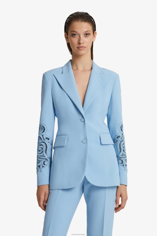 kobiety Ermanno Scervino jasny niebieski haftowana kurtka LN28V38