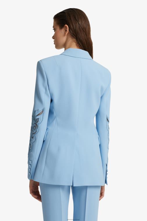 kobiety Ermanno Scervino jasny niebieski haftowana kurtka LN28V38