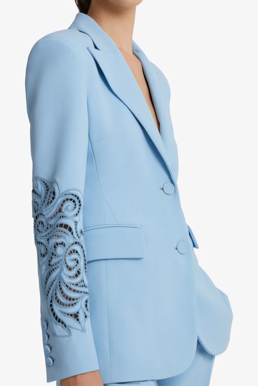 kobiety Ermanno Scervino jasny niebieski haftowana kurtka LN28V38