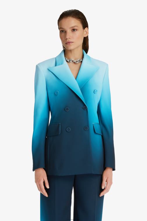 kobiety Ermanno Scervino niebieski dwurzędowa marynarka cady LN28V35