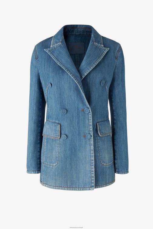 kobiety Ermanno Scervino niebieski jeansowa kurtka LN28V22