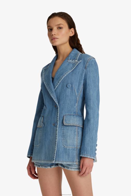 kobiety Ermanno Scervino niebieski jeansowa kurtka LN28V22