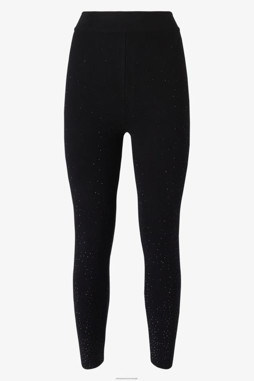 kobiety Ermanno Scervino czarny Legginsy zdobione mikrokryształkami LN28V122