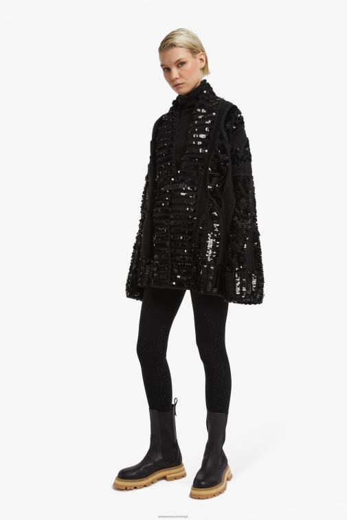 kobiety Ermanno Scervino czarny Legginsy zdobione mikrokryształkami LN28V122