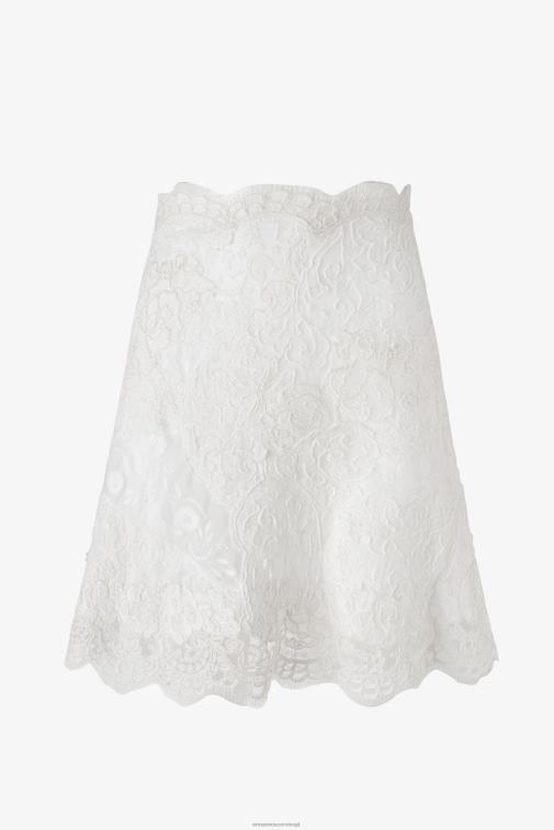 kobiety Ermanno Scervino biały patchworkowa koronkowa spódnica LN28V128