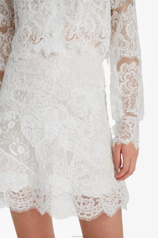 kobiety Ermanno Scervino biały patchworkowa koronkowa spódnica LN28V128