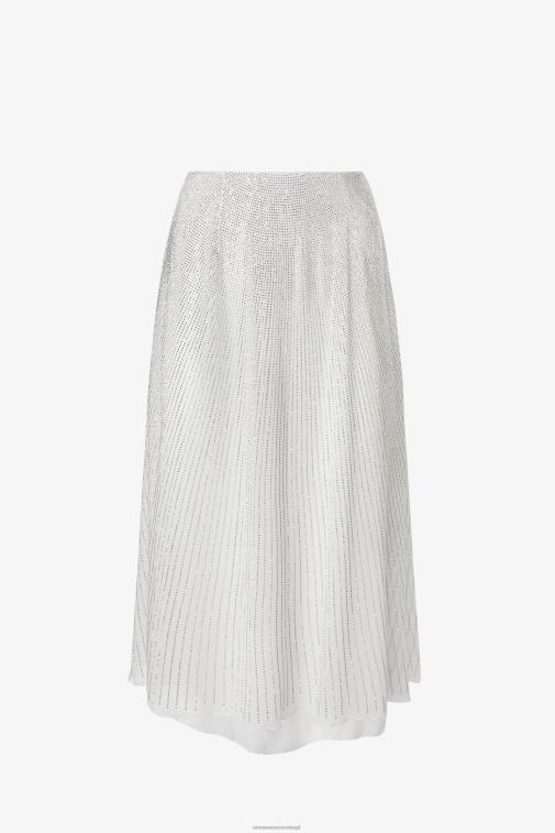kobiety Ermanno Scervino biały spódnica midi z kryształkami LN28V123