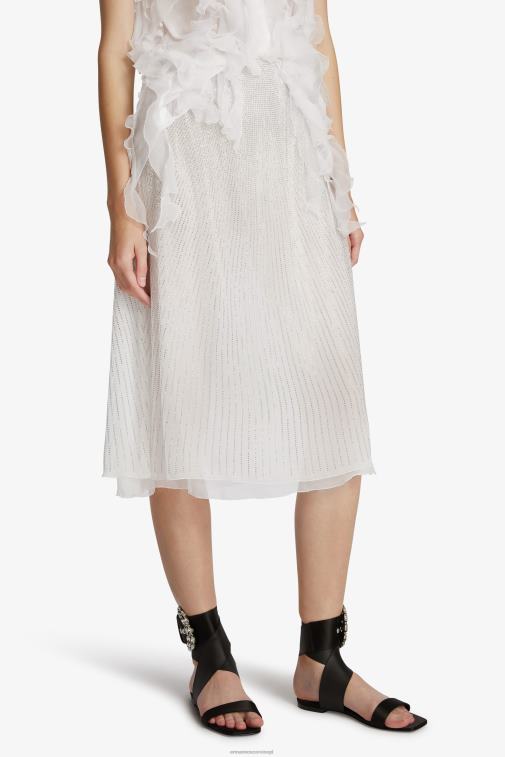 kobiety Ermanno Scervino biały spódnica midi z kryształkami LN28V123