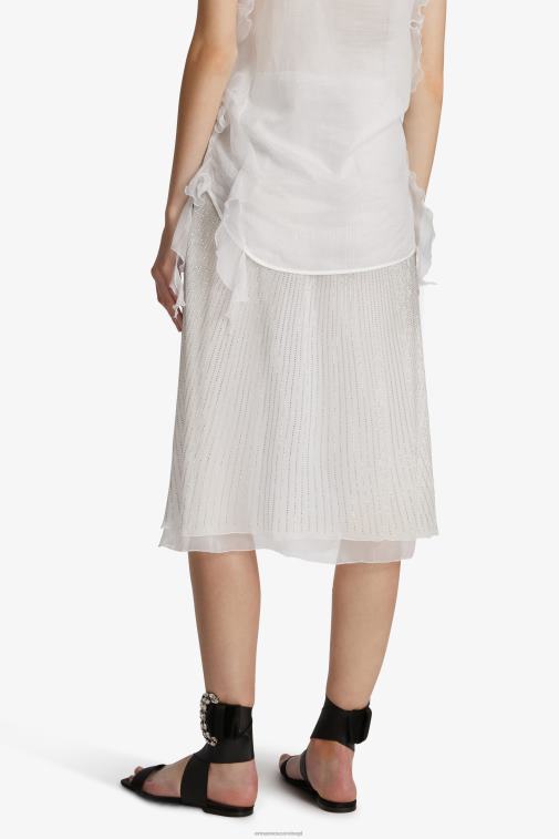 kobiety Ermanno Scervino biały spódnica midi z kryształkami LN28V123