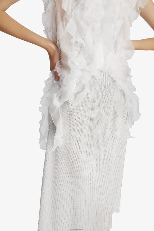 kobiety Ermanno Scervino biały spódnica midi z kryształkami LN28V123