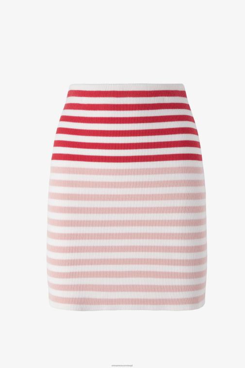 kobiety Ermanno Scervino czerwony mini spódniczka w paski LN28V133