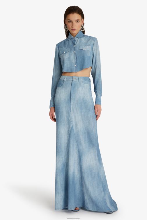 kobiety Ermanno Scervino niebieski Spódnica maxi o wyglądzie dżinsu LN28V129
