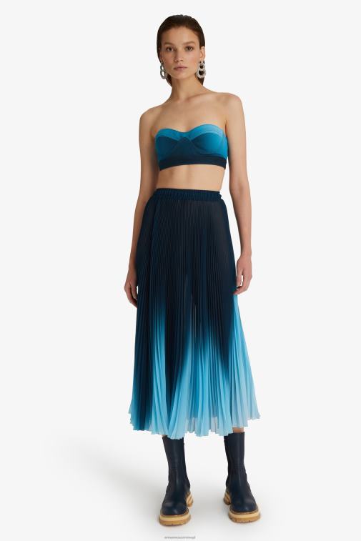 kobiety Ermanno Scervino niebieski plisowana spódnica midi LN28V132