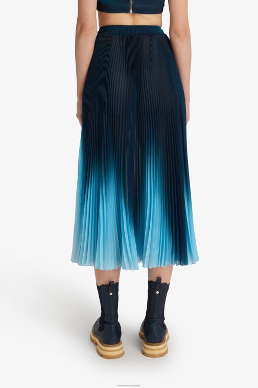 kobiety Ermanno Scervino niebieski plisowana spódnica midi LN28V132