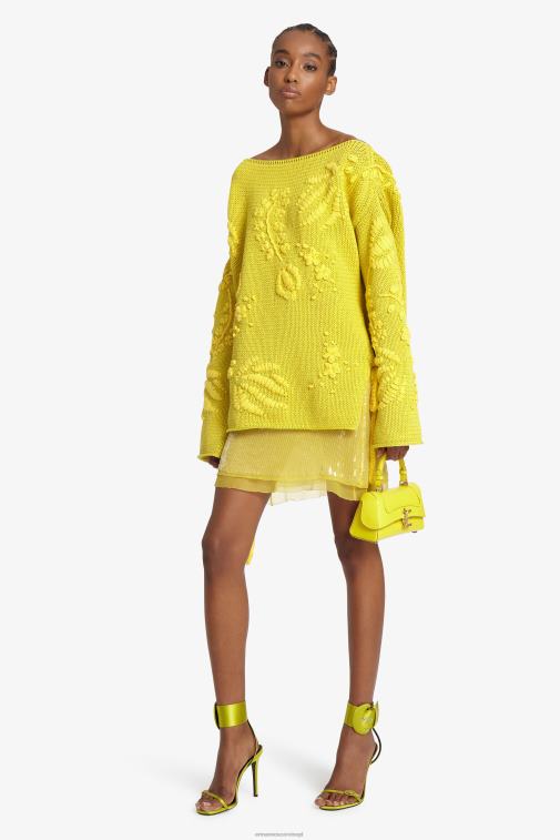 kobiety Ermanno Scervino żółty cekinowa spódniczka mini LN28V125