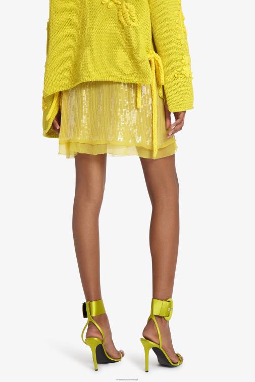 kobiety Ermanno Scervino żółty cekinowa spódniczka mini LN28V125