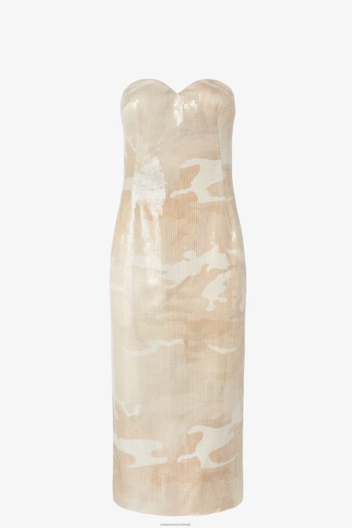 kobiety Ermanno Scervino beżowy gorsetowa sukienka w kamuflażu LN28V2