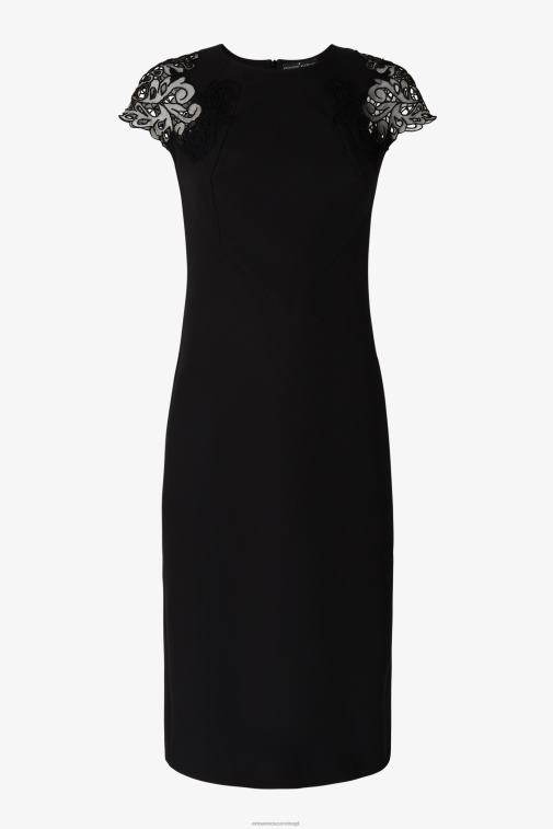 kobiety Ermanno Scervino czarny sukienka z koronkowymi detalami LN28V7